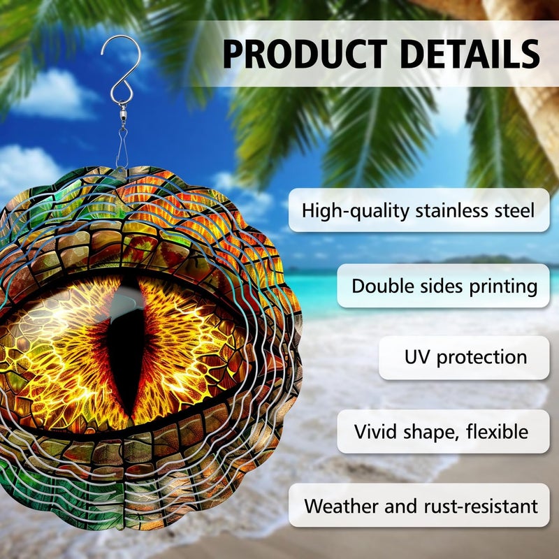 PODMemory Dragon Eye Wind Spinner - Unique 3D Hanging Wind Spinner for Yard and Garden - Image 4
